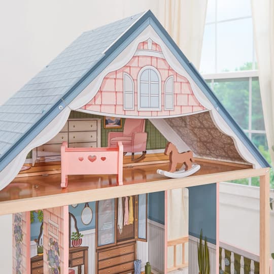 KidKraft Pink Wooden Charlotte Classic Dollhouse Set